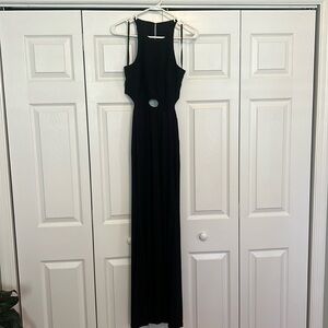 Blondie Nites Black formal dress with side, front and center cutouts size 7